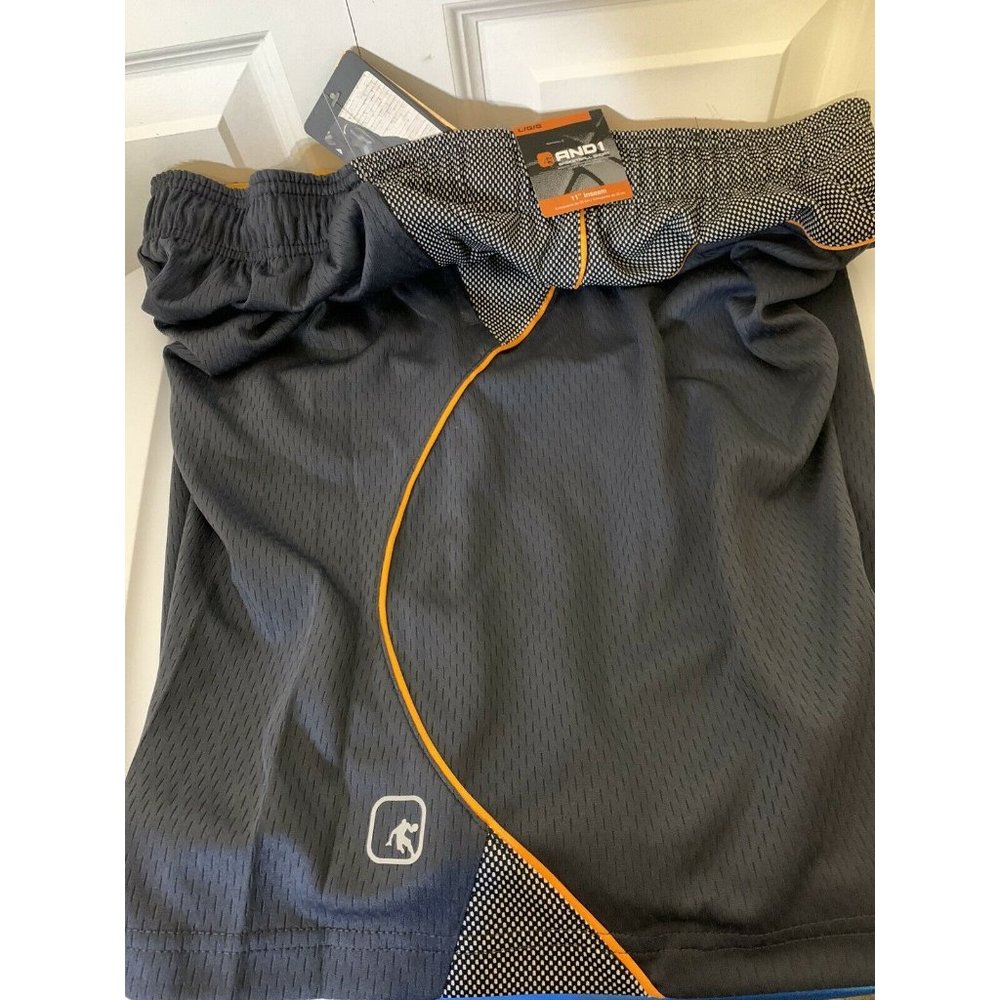 NEW AND1  Men's Sz L Long Mesh Basketball‎ Shorts Gray NWT